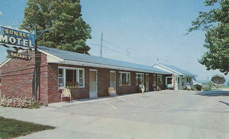 Sunset Motel - Vintage Postcard